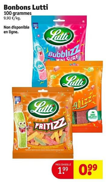 Promoties Bonbons lutti - Lutti - Geldig van 16/04/2024 tot 21/04/2024 bij Kruidvat