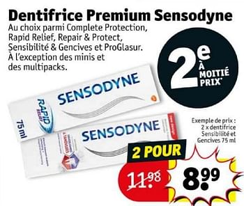 Promoties Dentifrice sensibilité et gencives - Sensodyne - Geldig van 16/04/2024 tot 21/04/2024 bij Kruidvat
