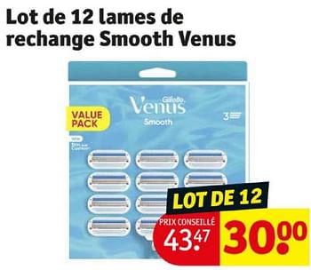 Promoties Lot de 12 lames de rechange smooth venus - Gillette - Geldig van 16/04/2024 tot 21/04/2024 bij Kruidvat