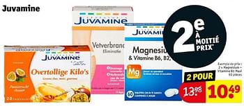 Promoties Magnésium + vitamine b6 maxi - Juvamine - Geldig van 16/04/2024 tot 21/04/2024 bij Kruidvat