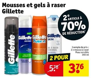 Promotions Mousse à raser peau sensible - Gillette - Valide de 16/04/2024 à 21/04/2024 chez Kruidvat