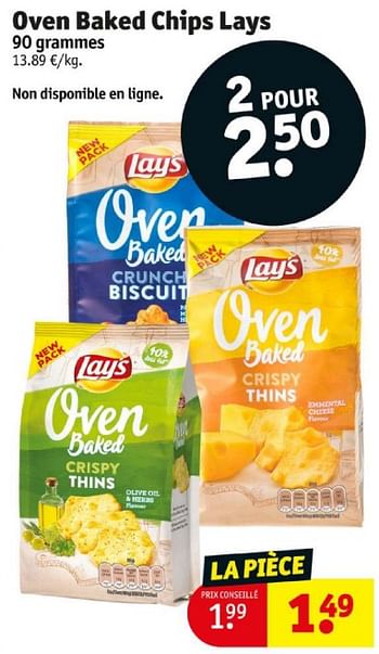 Promoties Oven baked chips lays - Lay's - Geldig van 16/04/2024 tot 21/04/2024 bij Kruidvat