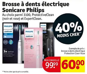 Promotions Philips brosse à dents électrique protection clean roze - Philips - Valide de 16/04/2024 à 21/04/2024 chez Kruidvat