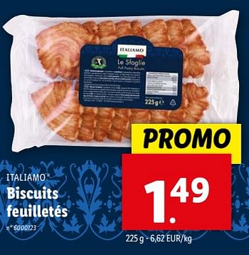 Promoties Biscuits feuilletés - Italiamo - Geldig van 17/04/2024 tot 23/04/2024 bij Lidl