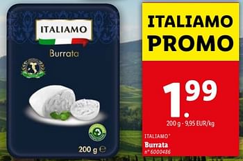 Promoties Burrata - Italiamo - Geldig van 17/04/2024 tot 23/04/2024 bij Lidl