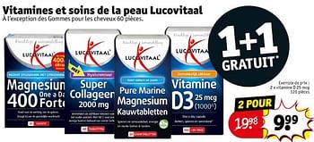 Promotions Vitamine d 25 mcg - Lucovitaal - Valide de 16/04/2024 à 21/04/2024 chez Kruidvat