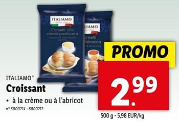 Promoties Croissant - Italiamo - Geldig van 17/04/2024 tot 23/04/2024 bij Lidl