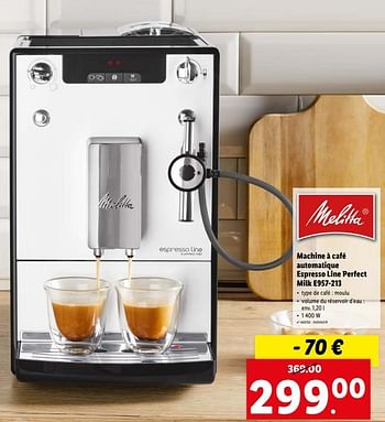 Promotions Melitta machine à café automatique espresso line perfect milk e957-213 - Melitta - Valide de 17/04/2024 à 23/04/2024 chez Lidl