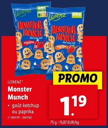 Promotions Monster munch - lorenz - Valide de 17/04/2024 à 23/04/2024 chez Lidl