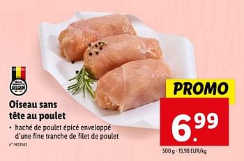Promoties Oiseau sans tête au poulet - Huismerk - Lidl - Geldig van 17/04/2024 tot 23/04/2024 bij Lidl