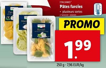 Promoties Pâtes farcies - Italiamo - Geldig van 17/04/2024 tot 23/04/2024 bij Lidl