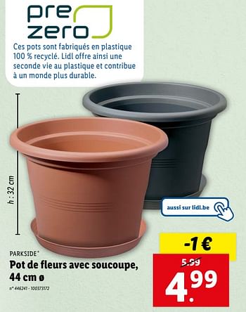 Promoties Pot de fleurs avec soucoupe - Parkside - Geldig van 17/04/2024 tot 23/04/2024 bij Lidl