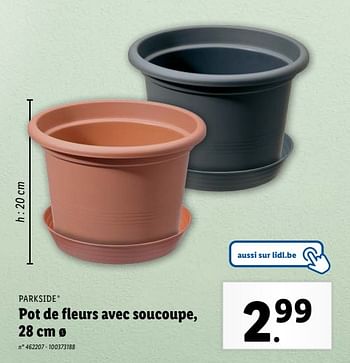 Promoties Pot de fleurs avec soucoupe - Parkside - Geldig van 17/04/2024 tot 23/04/2024 bij Lidl