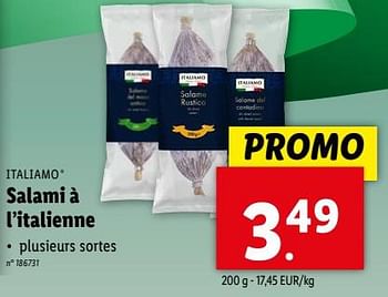 Promotions Salami à l’italienne - Italiamo - Valide de 17/04/2024 à 23/04/2024 chez Lidl