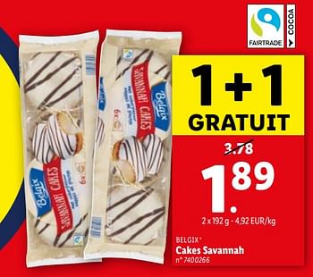 Promoties Cakes savannah - Belgix - Geldig van 17/04/2024 tot 23/04/2024 bij Lidl