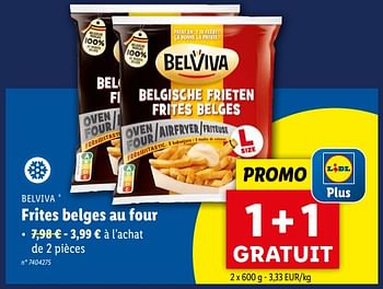 Promoties Frites belges au four - Belviva - Geldig van 17/04/2024 tot 23/04/2024 bij Lidl
