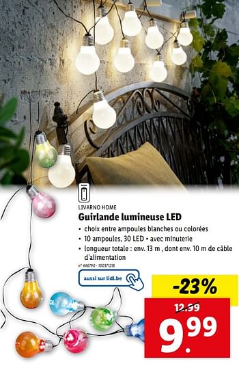 Promoties Guirlande lumineuse led - Livarno - Geldig van 17/04/2024 tot 23/04/2024 bij Lidl