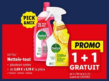 Promoties Nettoie-tout - Dettol - Geldig van 17/04/2024 tot 23/04/2024 bij Lidl