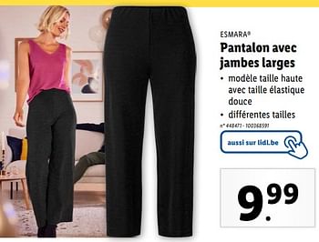 Promoties Pantalon avec jambes larges - Esmara - Geldig van 17/04/2024 tot 23/04/2024 bij Lidl