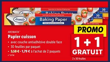 Promoties Papier cuisson - Aromata - Geldig van 17/04/2024 tot 23/04/2024 bij Lidl