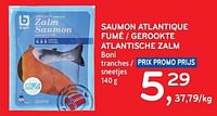 Promotions Saumon atlantique fumé boni - Boni - Valide de 10/04/2024 à 23/04/2024 chez Alvo