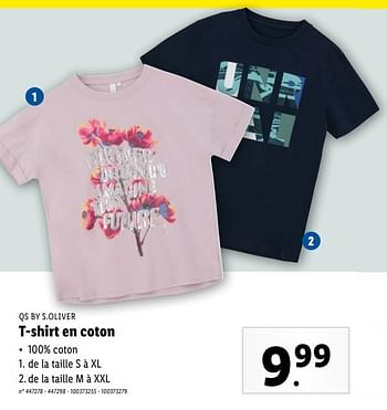 Promoties T-shirt en coton - S. Oliver - Geldig van 17/04/2024 tot 23/04/2024 bij Lidl
