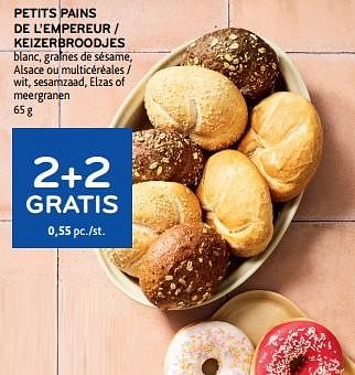 Promoties Petits pains de l’empereur 2+2 gratis - Huismerk - Alvo - Geldig van 10/04/2024 tot 23/04/2024 bij Alvo