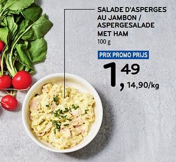 Promotions Salade d’asperges au jambon - Produit maison - Alvo - Valide de 17/04/2024 à 23/04/2024 chez Alvo