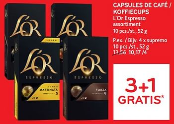 Promoties Capsules de café l’or espresso 3+1 gratis - Douwe Egberts - Geldig van 10/04/2024 tot 23/04/2024 bij Alvo