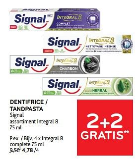 Promoties Dentifrice signal 2+2 gratis - Signal - Geldig van 10/04/2024 tot 23/04/2024 bij Alvo