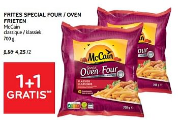 Promotions Frites special four mccain 1+1 gratis - Mc Cain - Valide de 10/04/2024 à 23/04/2024 chez Alvo