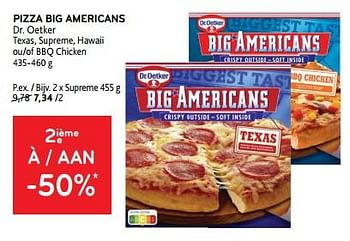 Promoties Pizza big americans dr. oetker 2ième à -50% - Dr. Oetker - Geldig van 10/04/2024 tot 23/04/2024 bij Alvo