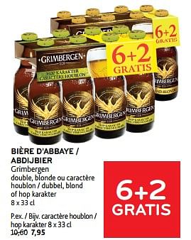 Promoties Bière d’abbaye grimbergen 6+2 gratis - Grimbergen - Geldig van 10/04/2024 tot 23/04/2024 bij Alvo