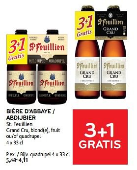 Promoties Bière d’abbaye st. feuillien 3+1 gratis - St.Feuillien - Geldig van 10/04/2024 tot 23/04/2024 bij Alvo