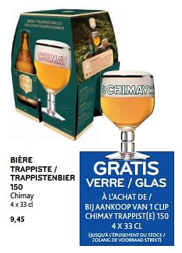 Promoties Bière trappiste 150 chimay - Chimay - Geldig van 10/04/2024 tot 23/04/2024 bij Alvo