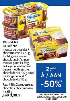 Promotions Dessert la laitière 2ième à -50% - Nestlé - Valide de 10/04/2024 à 23/04/2024 chez Alvo