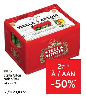 Promoties Pils stella artois 2ième à -50% - Stella Artois - Geldig van 10/04/2024 tot 23/04/2024 bij Alvo