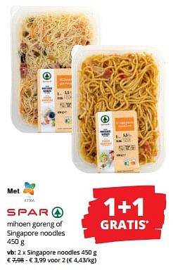 Promotions Singapore noodles - Spar - Valide de 11/04/2024 à 24/04/2024 chez Spar (Colruytgroup)