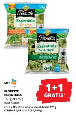 Promotions Florette essentials fresh herbs - Florette - Valide de 11/04/2024 à 24/04/2024 chez Spar (Colruytgroup)