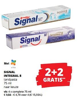 Promotions Signal integral 8 tandpasta complete - Signal - Valide de 11/04/2024 à 24/04/2024 chez Spar (Colruytgroup)
