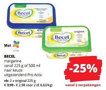 Promotions Becel margarine original - Becel - Valide de 11/04/2024 à 24/04/2024 chez Spar (Colruytgroup)