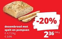 Promoties Desembrood met spelt en pompoen - Huismerk - Spar Retail - Geldig van 11/04/2024 tot 24/04/2024 bij Spar (Colruytgroup)