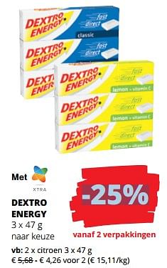 Promoties Dextro energy citroen - Dextro Energy - Geldig van 11/04/2024 tot 24/04/2024 bij Spar (Colruytgroup)