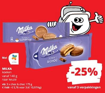 Promoties Milka koeken choc + choc - Milka - Geldig van 11/04/2024 tot 24/04/2024 bij Spar (Colruytgroup)
