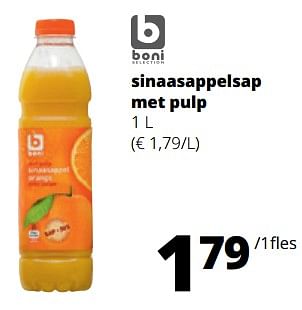 Promoties Sinaasappelsap met pulp - Boni - Geldig van 11/04/2024 tot 24/04/2024 bij Spar (Colruytgroup)