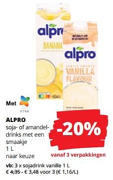Promoties Sojadrink vanille - Alpro - Geldig van 11/04/2024 tot 24/04/2024 bij Spar (Colruytgroup)