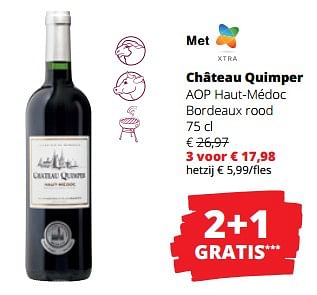 Promotions Château quimper aop haut-médoc bordeaux rood - Vins rouges - Valide de 11/04/2024 à 24/04/2024 chez Spar (Colruytgroup)