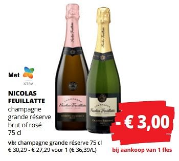 Promotions Nicolas feuillatte champagne grande réserve - Champagne - Valide de 11/04/2024 à 24/04/2024 chez Spar (Colruytgroup)