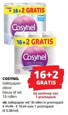 Promotions Toiletpapier wit - Cosynel - Valide de 11/04/2024 à 24/04/2024 chez Spar (Colruytgroup)
