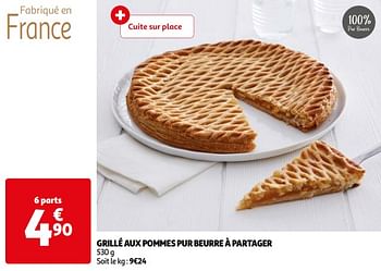 Promoties Grillé aux pommes pur beurre à partager - Huismerk - Auchan - Geldig van 18/04/2024 tot 23/04/2024 bij Auchan
